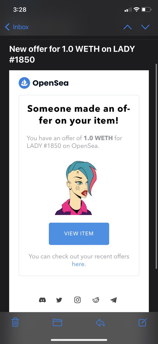 Woke up and checked my email to see this. While it’s a bit below what I want, it’s good to see offers coming up as floor is growing. <a href="/fame_ladies/">Fame Lady Squad</a>, it’s probably nothing…..