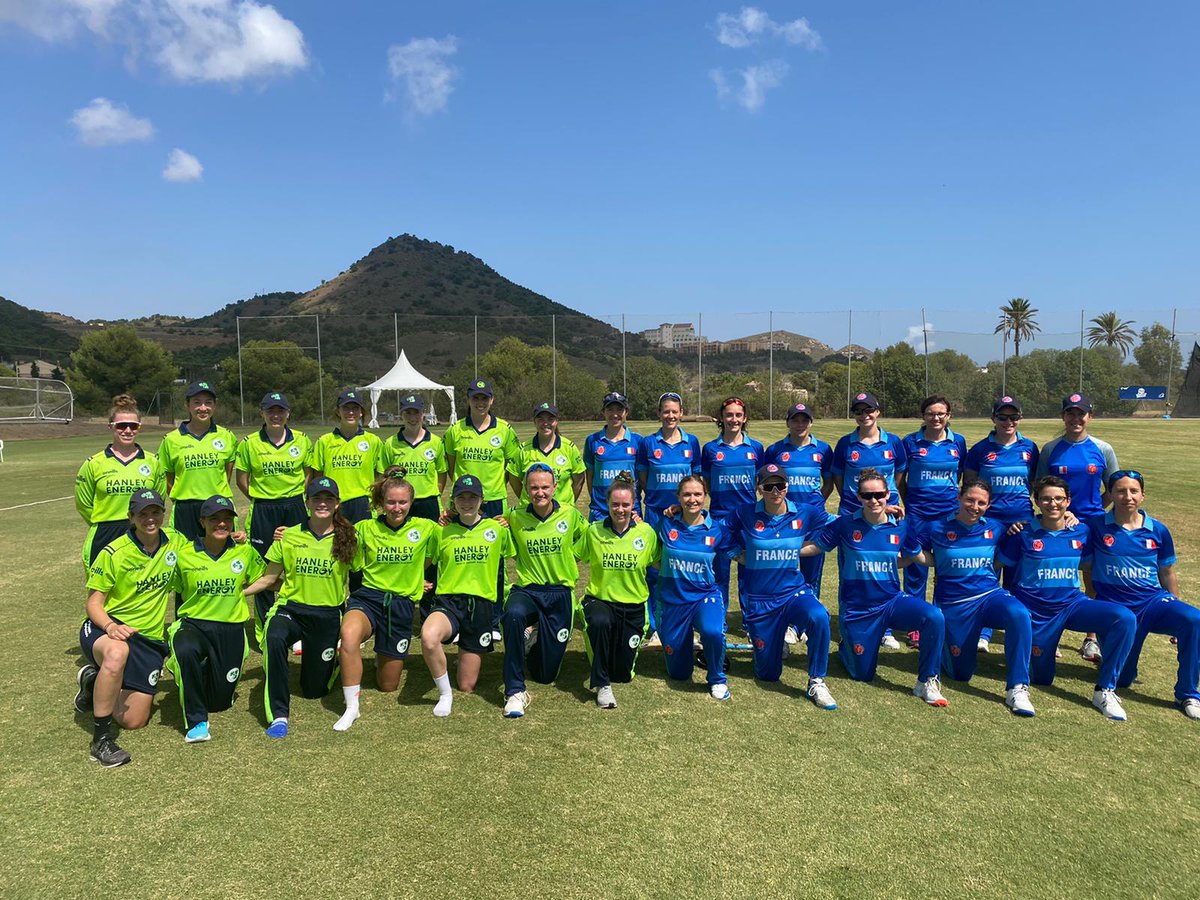 IrishWomensCric's tweet photo. Finally, our huge congratulations to @francecricket on this historic day.

We've enjoyed every moment of this match and look forward to building a great international friendship.

Here's to playing many more fixtures with you! 

#IREvFRA #BackingGreen 🏏☘️ @HanleyEnergy https://t.co/qVMfXwitXR