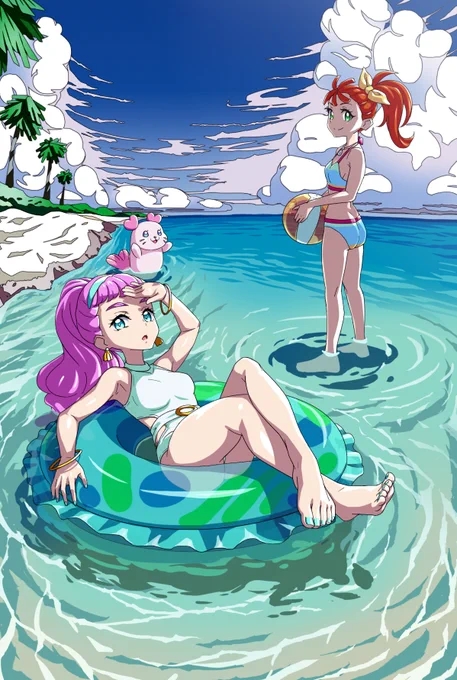 水着まなロラwithくるるん
#precure 
#トロプリ 
