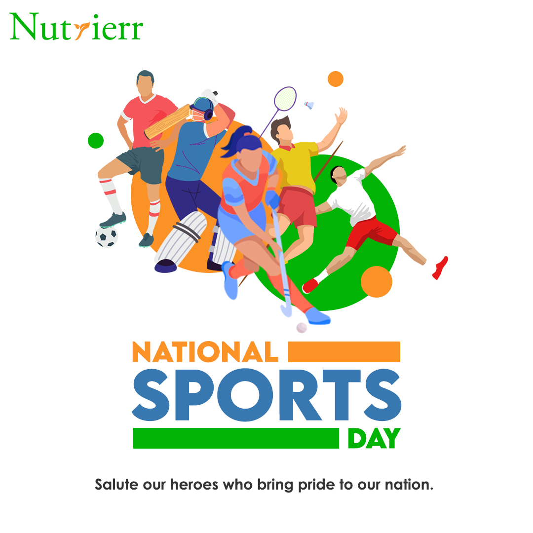 nutrierr's tweet photo. Sports are about those incredible moments where sheer human will and desire overcomes the odds.✨

Happy National Sports Day!🇮🇳

#NationalSportsDay #Sports #Fitness #India #nutrierr #LagoKhoobsurat #RahoKhoobsurat #wakesnutrition https://t.co/CeEm4ODDpp