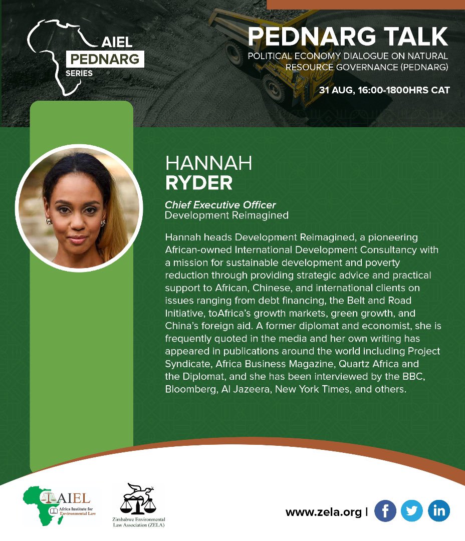 SPEAKER PROFILE: <a href="/hmryder/">Hannah Ryder (芮 婉 洁)</a> is the CEO of <a href="/DevReimagined/">Development Reimagined™</a> &amp; is an award-winning thought leader featuring in global media.She is also a former diplomat &amp; economist. Register: bit.ly/3ypEhpw <a href="/mukasiri/">VaMberikwazvo</a> <a href="/PLEXII_UG/">PLEXII</a> <a href="/ckiangu/">Carol Kiangura</a> <a href="/MtmUct/">Minerals to Metals</a> <a href="/gilbert_makore/">Gil</a> <a href="/ElizaMcGrath/">Elizabeth McGrath</a> <a href="/ilaria_carrozza/">Ilaria Carrozza 李文呀</a>