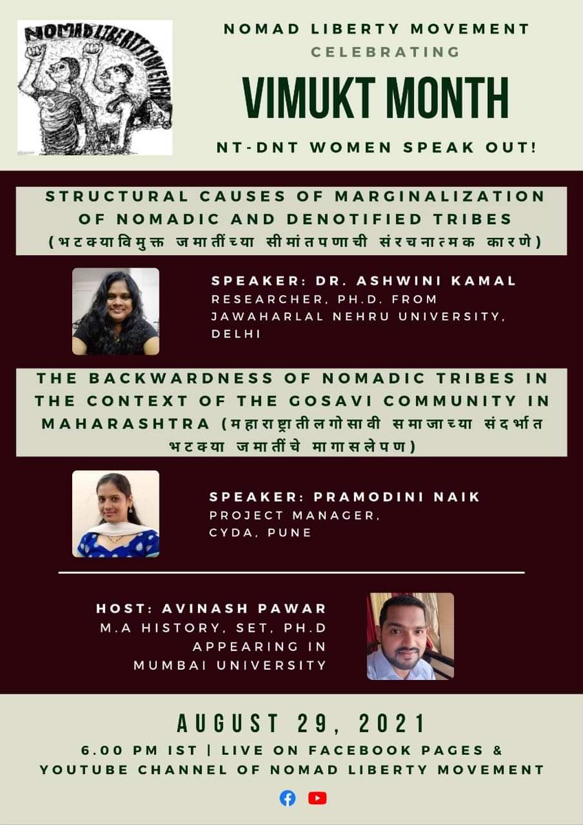 deepapawar6's tweet photo. #vimuktamonth ..let's join us ! 
#ntdntlivesmatter #ntdnt 
Causes of marginalization of nomadic and denotified communities . 
#NomadLiberty_movement https://t.co/J25jWbmeP0