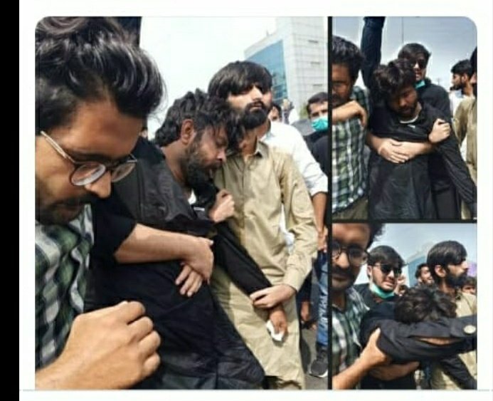 kaleem_here's tweet photo. The use of chemical spray is banned and is a war crime, Lahore Police can not use this illegal diluted sulfuric acid on us without the orders of CM Punajb,the federal government and Pakistan Medical Commission. @betterpakistan
#ChemicalSprayOnDoctors https://t.co/m8jrw1OXSq