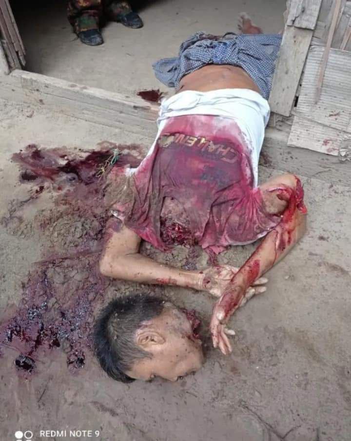 Phyotun5's tweet photo. Today PDF Terrorists killed a man who don't support NUG and NLD. #WhatsHappeningInMyanmar #CrimesAgainstHumanity #aungsansuukyi https://t.co/pUOlUWKNT6