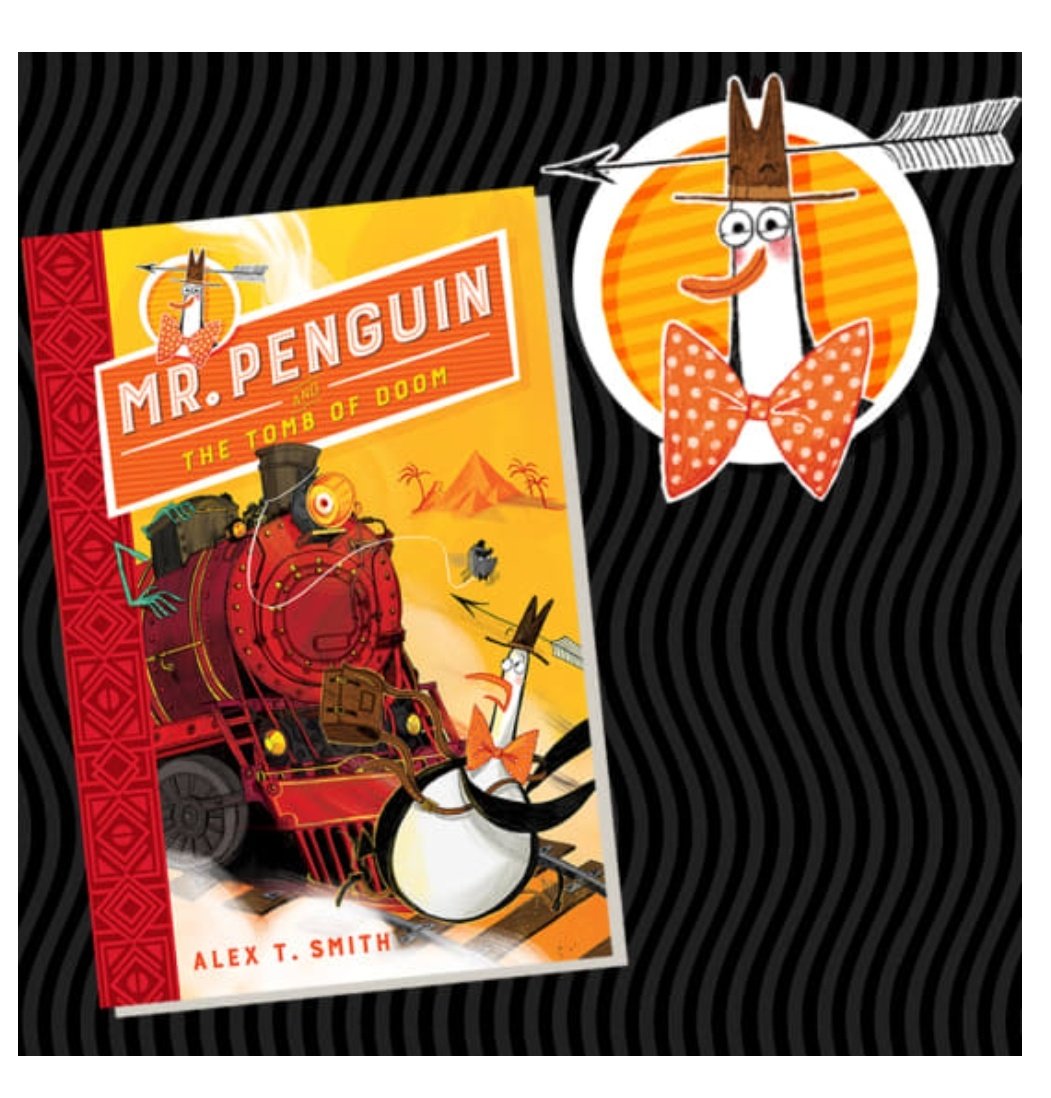 Grab a fish finger sandwich IMMEDIATELY and check out our latest blog all about
 @Alex_T_Smith 's 4th Mr Penguin adventure ..Mr Penguin and the Tomb of Doom ...🐧🌋👀🪵🛖🚂🐧🧭🗺📚♥️ arenaillustration.com/news/ #thisbookisfunny #illustration #kidsfiction