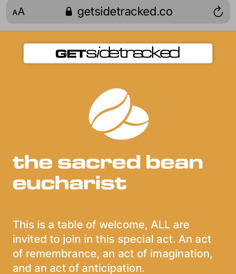 GETside_tracked's tweet photo. The liturgy of the sacred bean eucharist written by Jo Howie and in Pioneer Practice is on our website as a download. If you try it let us know how you get on! Thank you @BeanSacred and thank you for taking part in @greenbelt session Jo https://t.co/pfkYCDe41P
