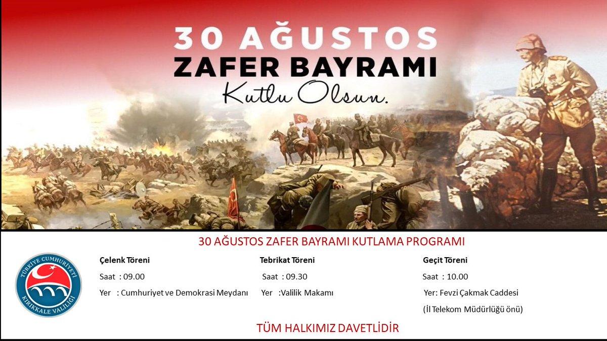 30 Ağustos Zafer Bayramı Kutlama Programı 🇹🇷