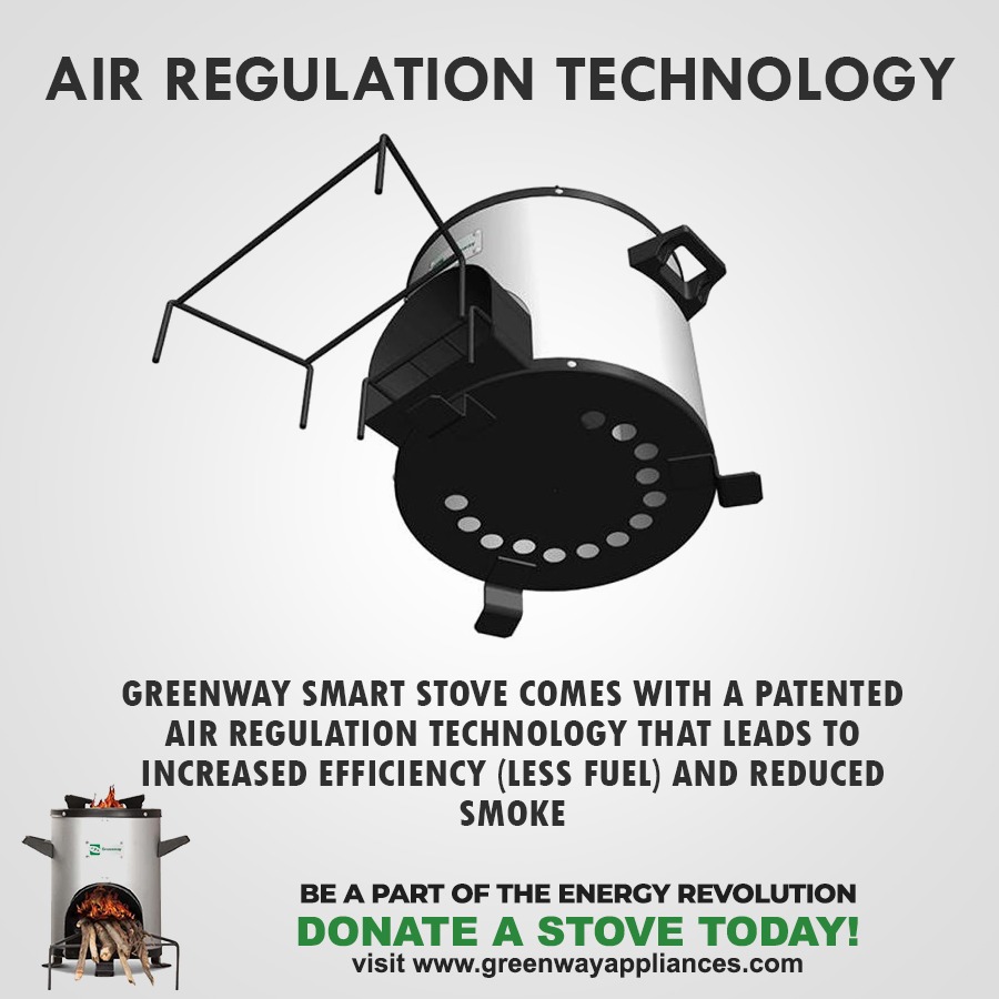 greenwaygrameen's tweet photo. The Patented Air Regulation Technology reduces the quantity of fuel needed to cook food, this reducing pollution.
Help the energy revolution by donating a Smart Stove today!
#smartstove #greenway2021 #greenwayappliances #greenway #greenhouseemissions #pollution #pollutionfree https://t.co/xHfuIW3hi3