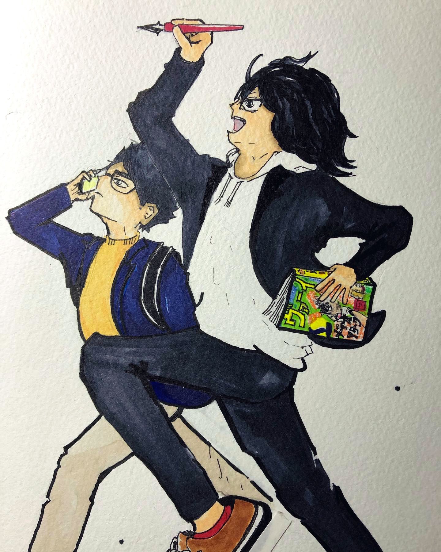 できた 宇内天満 赤葦京治 最近バクマン を一気見したので ハイキューの漫画家 担当編集のこのペアを描きたかった 次の アニメ発表まだかな ハイキュー ヴォーイ 少年ジャンプ 宇内天満 赤葦京治 バクマン メテオアタック 小さな巨人
