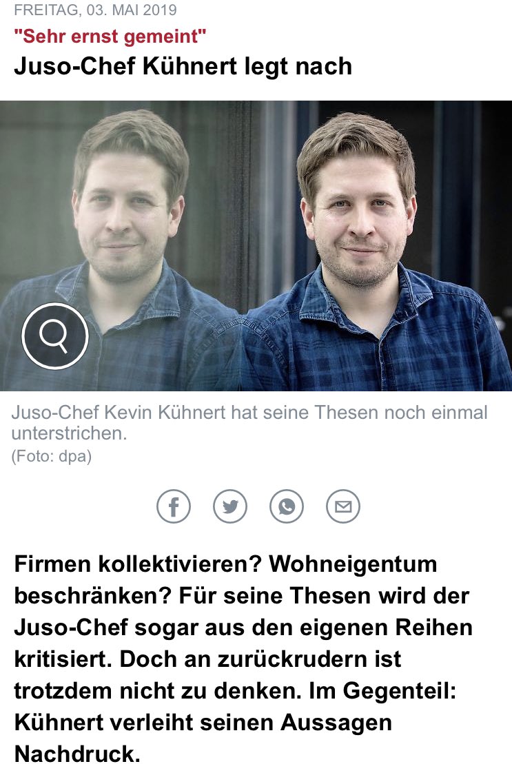 _KK1979's tweet photo. Da die #SPD, völlig unverständlich, über 20% liegt, werde ich ab jetzt eine Serie von Fotos teilen, um alle zu erinnern, wen sie da wirklich wählen wollen. Bitte um RT für mehr Reichweite. 

1) #Kühnert will enteignen und „kollektivieren“ - purer Sozialismus! Vergessen? 
#scholz https://t.co/r6JwaelH4c