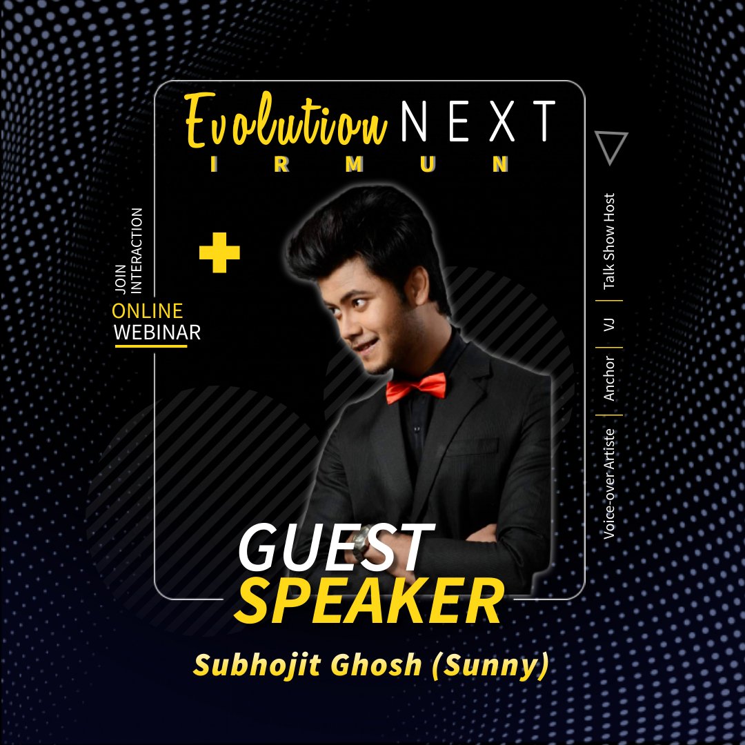 irmun_official's tweet photo. Looking Forward to an enthralling session with @SunnySubhojit at I.R.M.U.N. #EvolutionNext https://t.co/hzPe4c38kQ