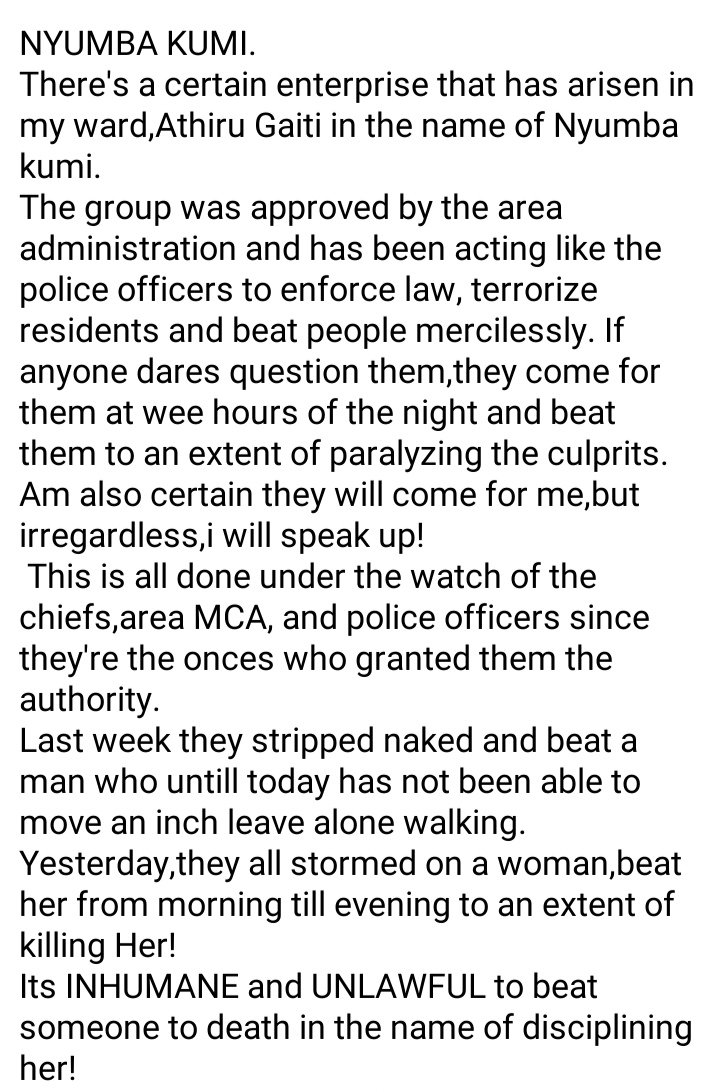 <a href="/RobertAlai/">Robert ALAI, HSC</a> <a href="/IG_NPS/">Inspector General of Police- Kenya.</a> <a href="/IPOA_KE/">IPOA</a> <a href="/InteriorKE/">Ministry of Interior | Kenya</a> <a href="/mithika_Linturi/">Hon.Mithika Linturi, EGH</a> <a href="/JohnPaulMwirigi/">John Paul Mwirigi</a> <a href="/DCI_Kenya/">DCI KENYA</a>