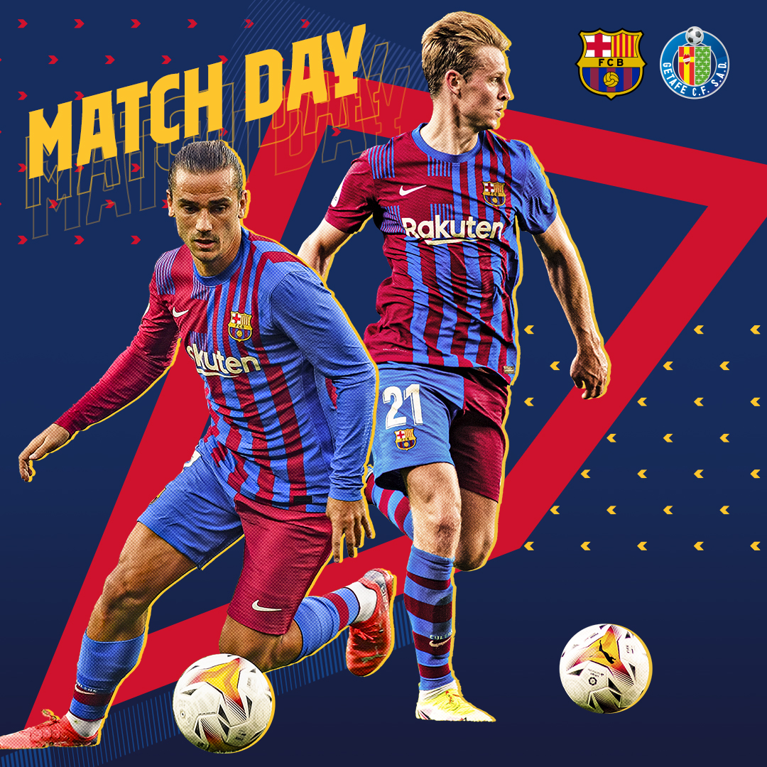 FCBarcelona_es's tweet photo. 🔥 ¡𝐃𝐈́𝐀 𝐃𝐄 𝐏𝐀𝐑𝐓𝐈𝐃𝐎! 🔥

🆚 Getafe
🏟 Camp Nou
⏰ 5pm CEST
📲 #BarçaGetafe
🔵🔴 #ForçaBarça https://t.co/keAQsCQaqs