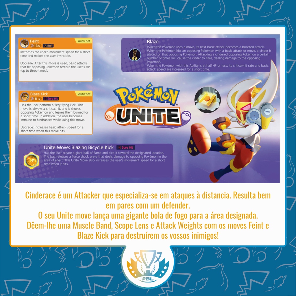Desta vez Trazemos-vos uma build de Cinderace! 🔥🐇⁠
Quantos de vocês é que jogam de Cinderace? 🕵️⁠
É esta a build que utilizam? 🤔⁠
⁠
#Pokémon #PokémonUNITE #MOBAS #Cinderace #Nintendo #NintendoSwitch #eShop #Pokémon25thAnniversary