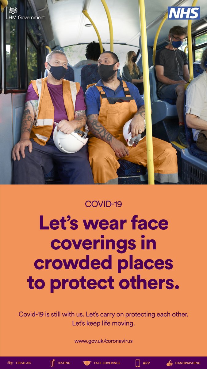 SolihullCouncil's tweet photo. We're urging everyone to keep face coverings on public transport, in crowded indoor spaces and in hospitals and care homes.
#Letskeepdoingtherightthing https://t.co/WDcP7g8Jou