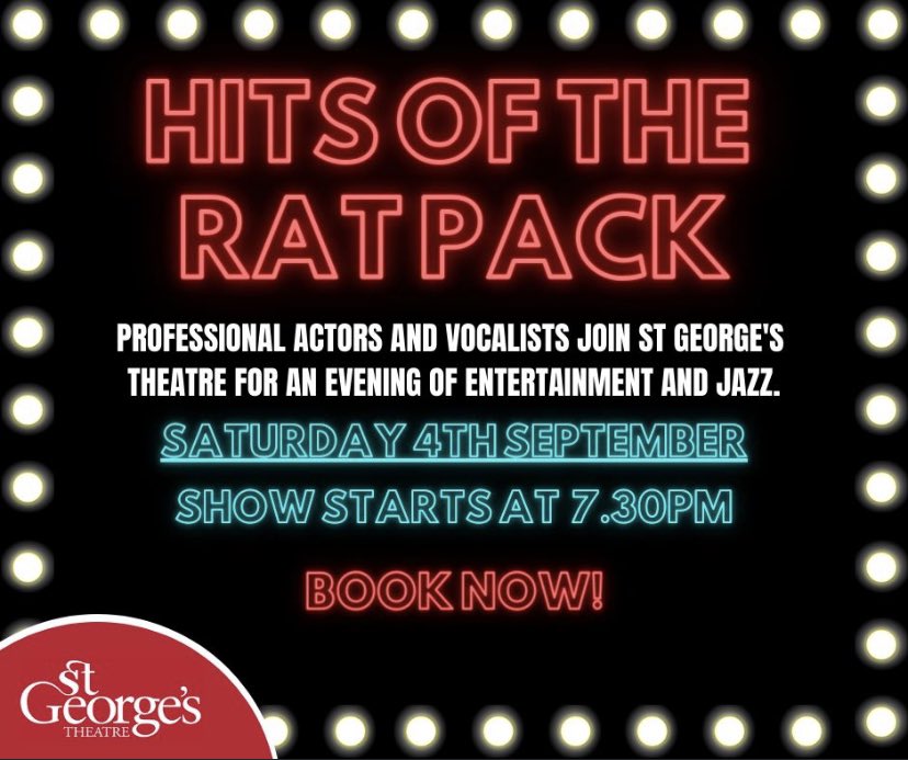 Jazz your Saturday night up! 

Harry Williams, Charlie Randall and Josh Marlow have been on our stage countless times and always wow their audiences! 

This time around they're bringing with them all the classic Rat Pack Hits! 

stgeorgestheatre.ticketsolve.com/shows/873622112