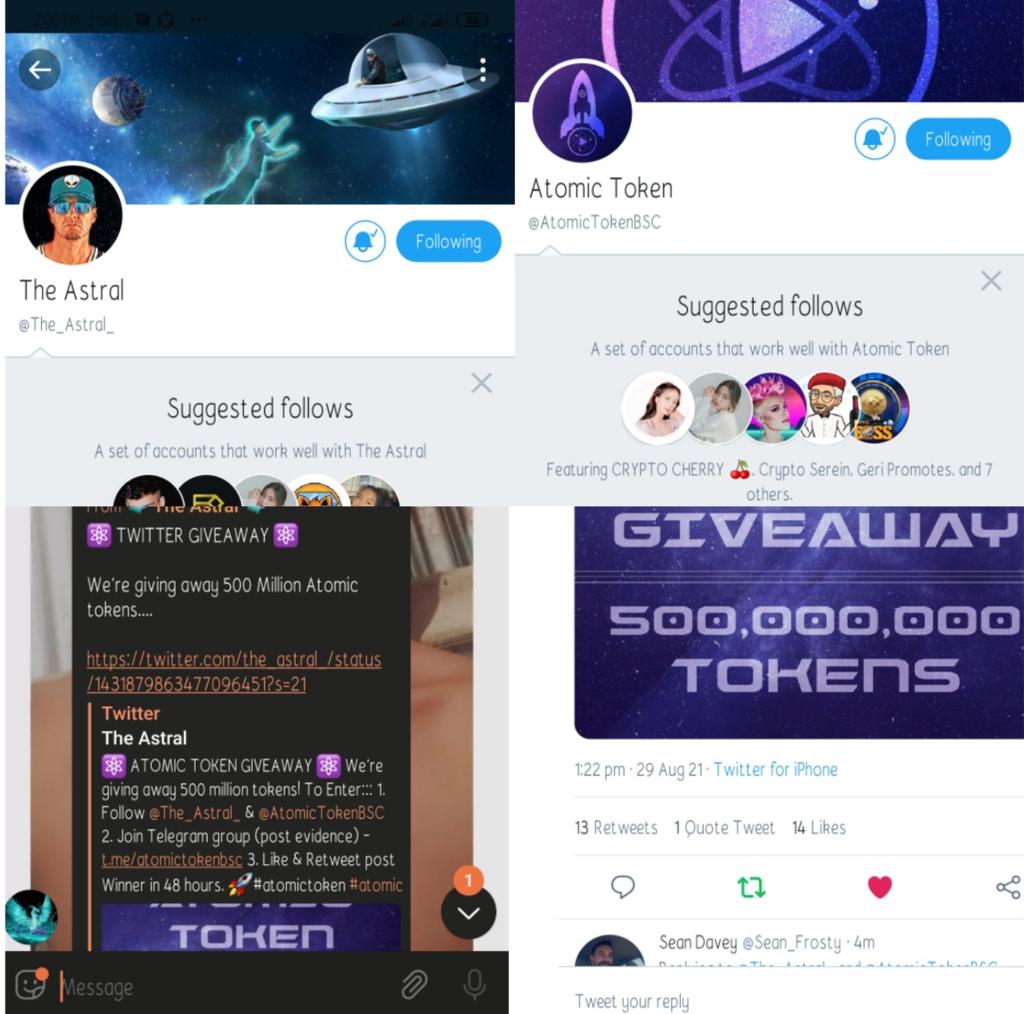 CryptoXanji's tweet image. All are done carefully sir, also seted all post notification 😁,
let mw try luck....go aheqd, we support you
with you very bright future and thanks for giving giveaways

#atomictoken #atomic