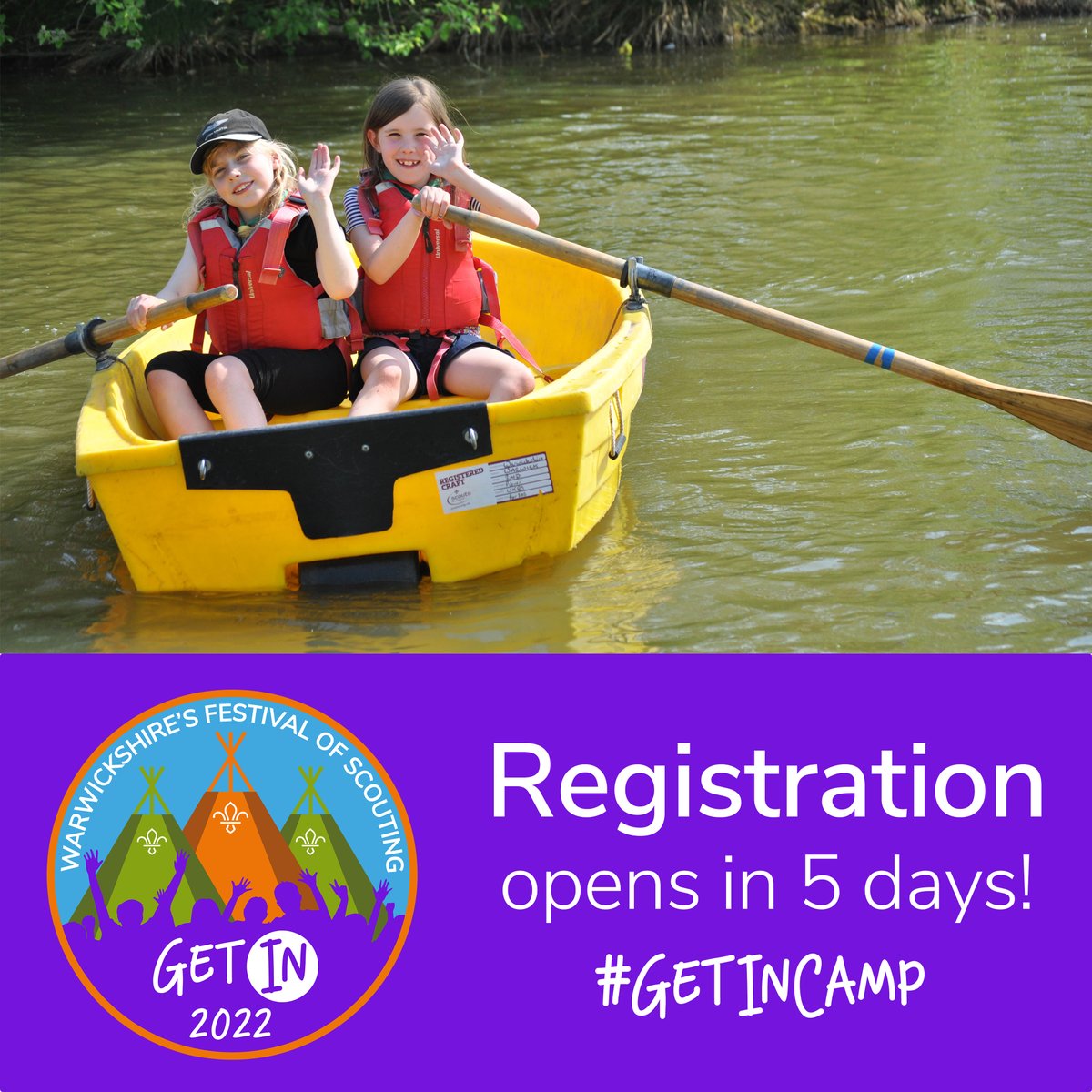 📣 Registration opens on Friday! 📣

The registration forms, process and the almighty Event Manual are now available on our website 🙌 Head to getincamp.co.uk to find everything you need to register! ⛺️