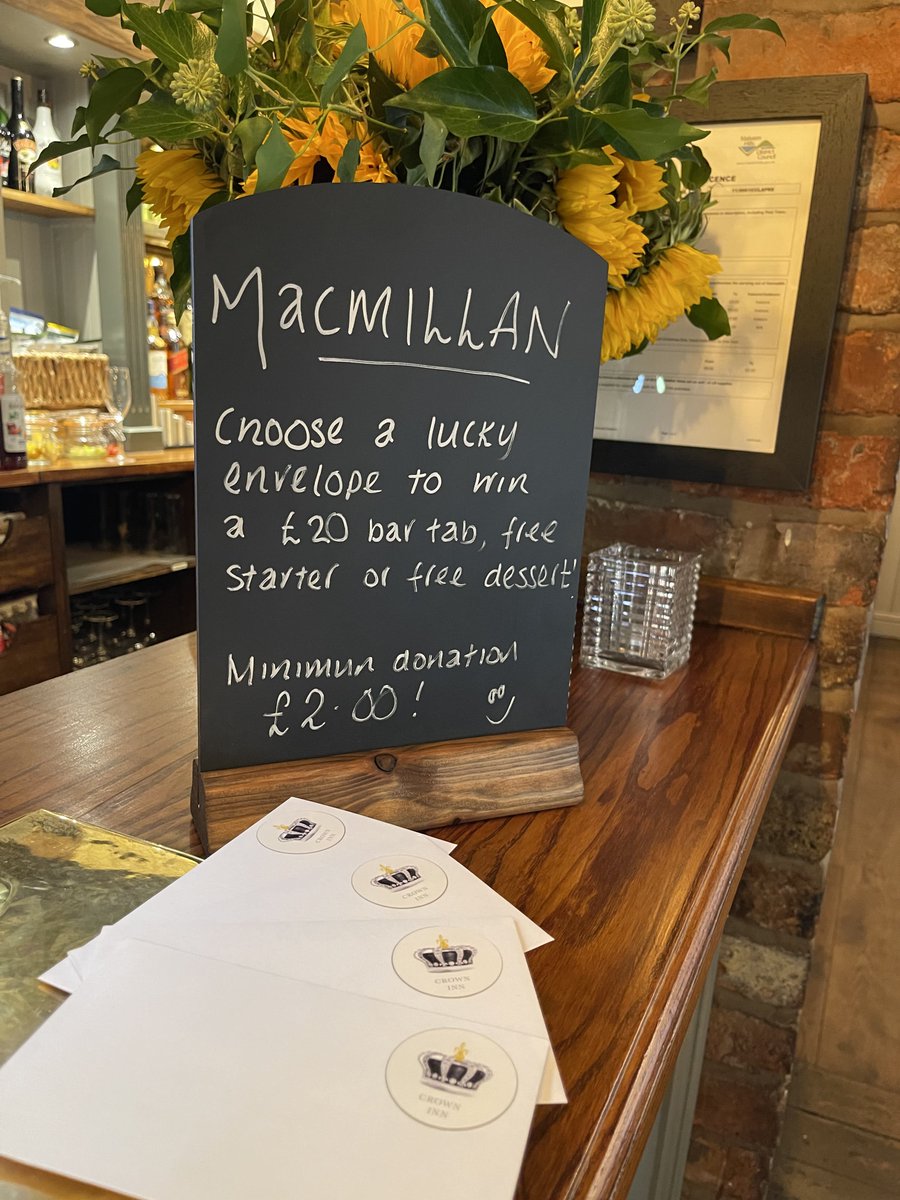 Help us raise money for this amazing charity. Choose a lucky envelope for your chance to win a £20 bar tab, free starter, free dessert or a free pint! Minimum donation £2.
