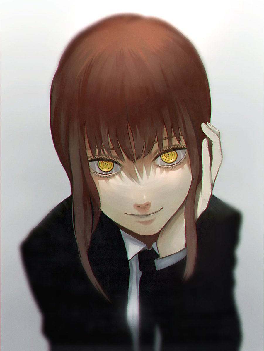 makima (chainsaw man) 1girl solo ringed eyes yellow eyes necktie looking at viewer black necktie  illustration images