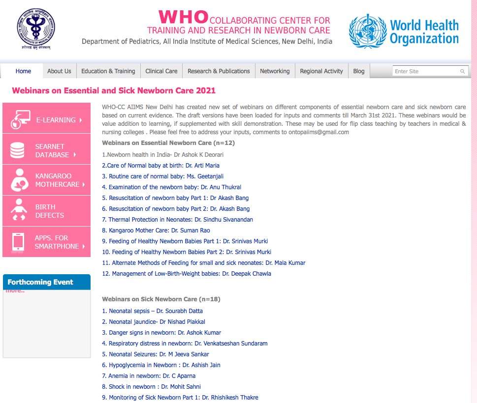 Series of 30 talks , evidence based , peer reviewed developed by AIIMS WHO CC in partnership with  multiple institutions. Newborn Health in India 21, focuses on state specific ideas for policy makers to address, if we need to reach #INAP #ENAP goal by 2030 youtube.com/watch?v=7aoXh8…