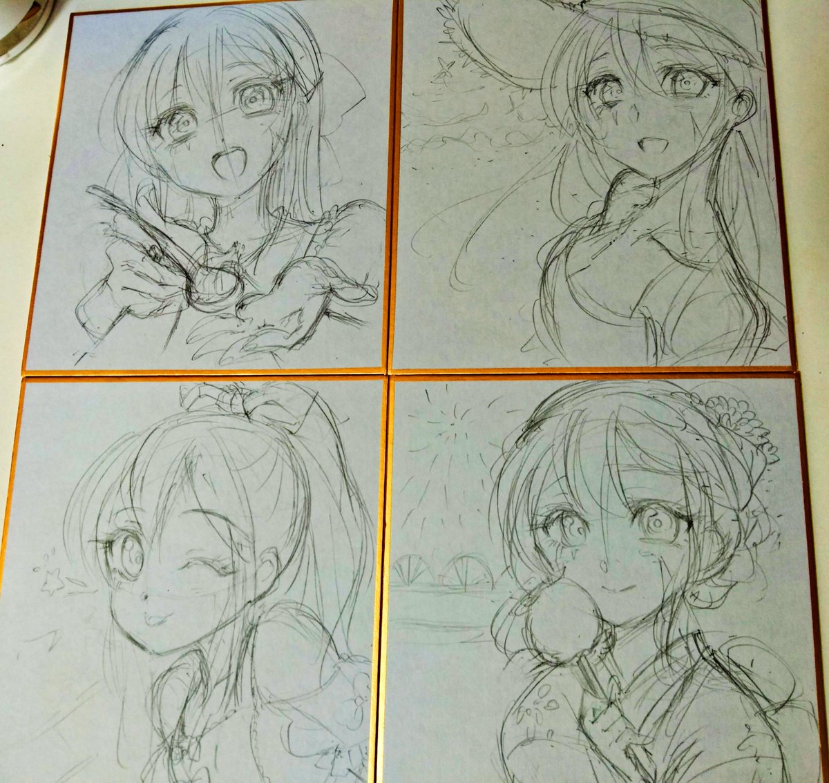 以上です!皆さんありがとうございました~~~!次回もやると思うのでぜひ是非~~~!!🙌🙌🤩
(おまけ   線画、下描 ) 