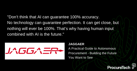 procure_tech's tweet photo. JAGGAER's guide to #autonomousprocurement reveals AI will not always be 100% accurate, which is why a combined human input will be beneficial for the future 🔮📈
Read more here https://t.co/GbxZXlKjcL🤓
#digitalprocurement #procurementleaders #cpo #ProcureTech https://t.co/oNhC8AdC53