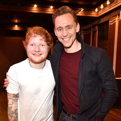 TWHDAILY's tweet photo. Tom Hiddleston with Ed Sheeran. https://t.co/9uSrO9kQjU