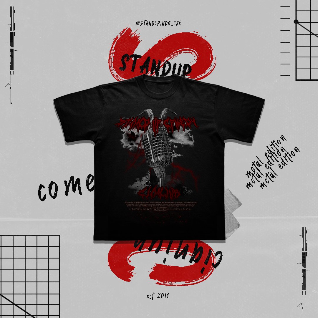 hiiii mimin mau sombong salah satu baju baruu standup cianjur nih hhihihihihi 👋 
#StandUpCianjurMetalEdition