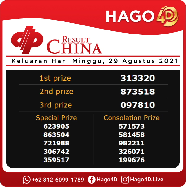 Hago4D's tweet photo. "Hasil Result Togel China 
>> 3320 <<
Minggu, 29 Aug 2021

Hago4D - Situs Togel Online Terpercaya di Indonesia

Jangan Lewatkan Bonus Terbaik di #Hago4D .net
• Bonus Deposit Pertama 10%
• Bonus Deposit Harian 5% https://t.co/Tz00TSszhA
