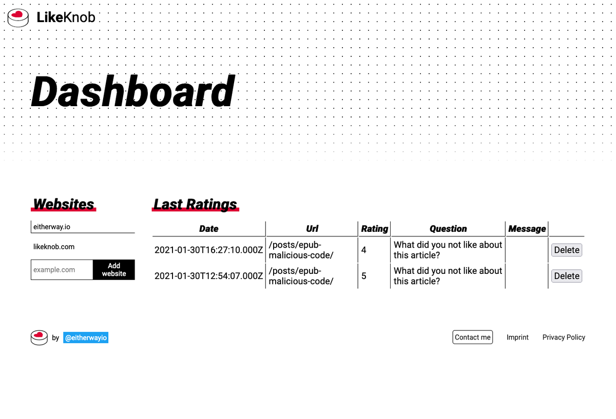 eitherwayio's tweet photo. This is the current UI for LikeKnob. I didn't improve it at all in the last six months.
Why? https://t.co/RJUwW6PNyO