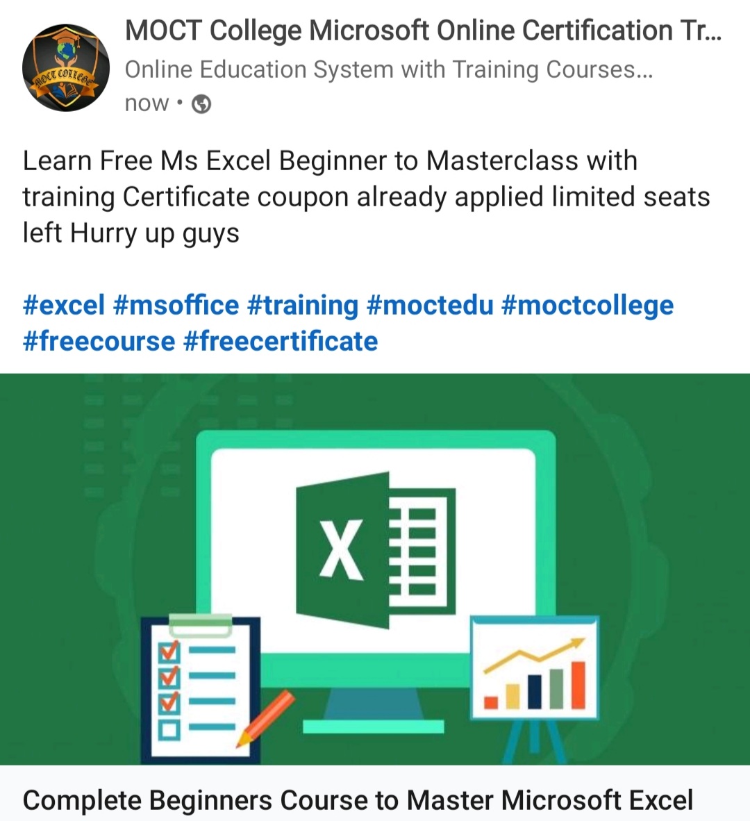 Microsoft Excel Materclass Online Course