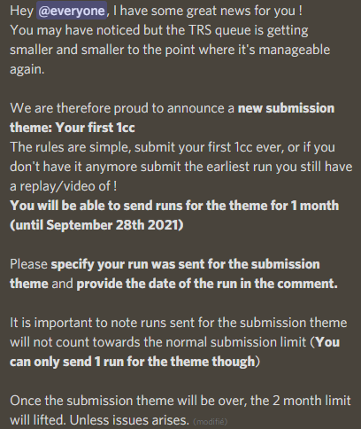 Gastari_'s tweet photo. Announcement about the new TRS submission theme and when the 2 month limit will be lifted !

I hope you guys will have fun with this theme ! https://t.co/JbdAkIlOqn