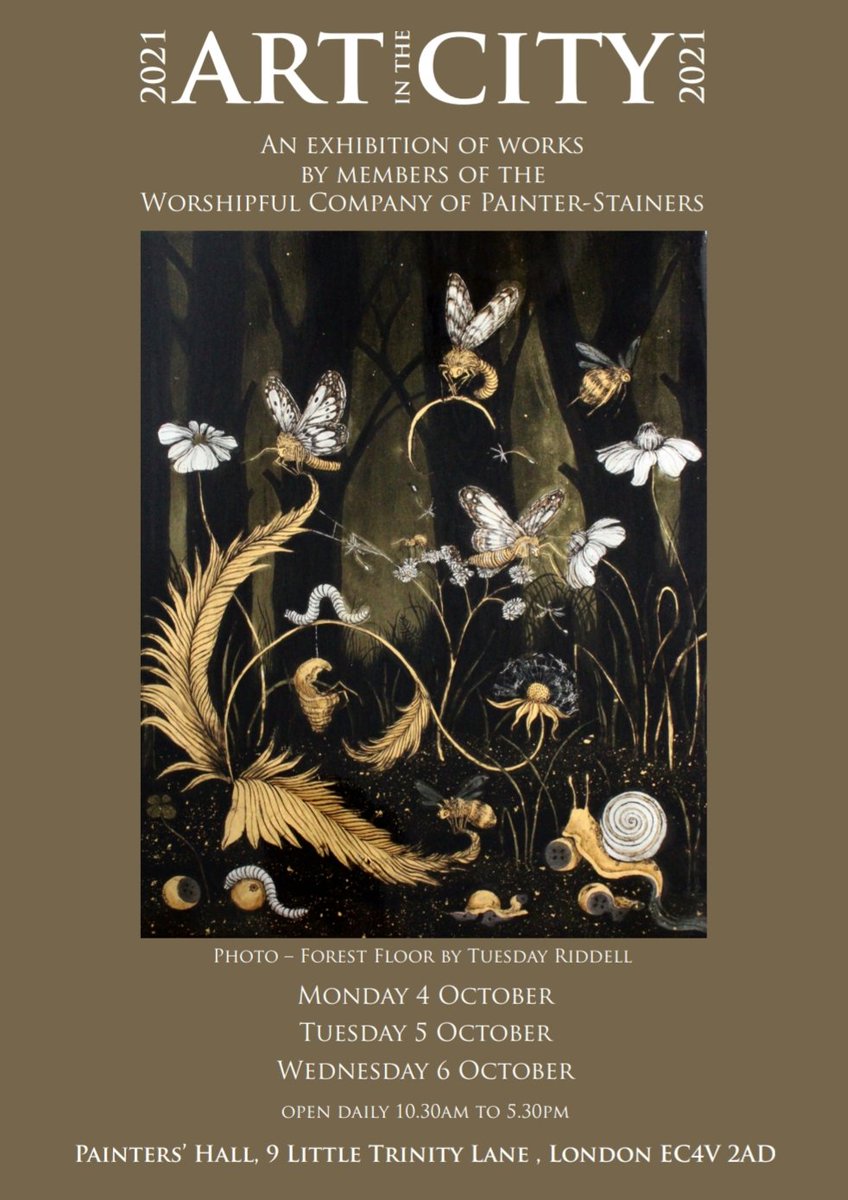 We are very much looking forward to going to the private view of the Worshipful Company of Painter-Stainers exhibition. The show is open daily from 10:30am to 5:30pm from Monday 4th October until Wednesday 6th October. It is shaping up to be a great exhibition!