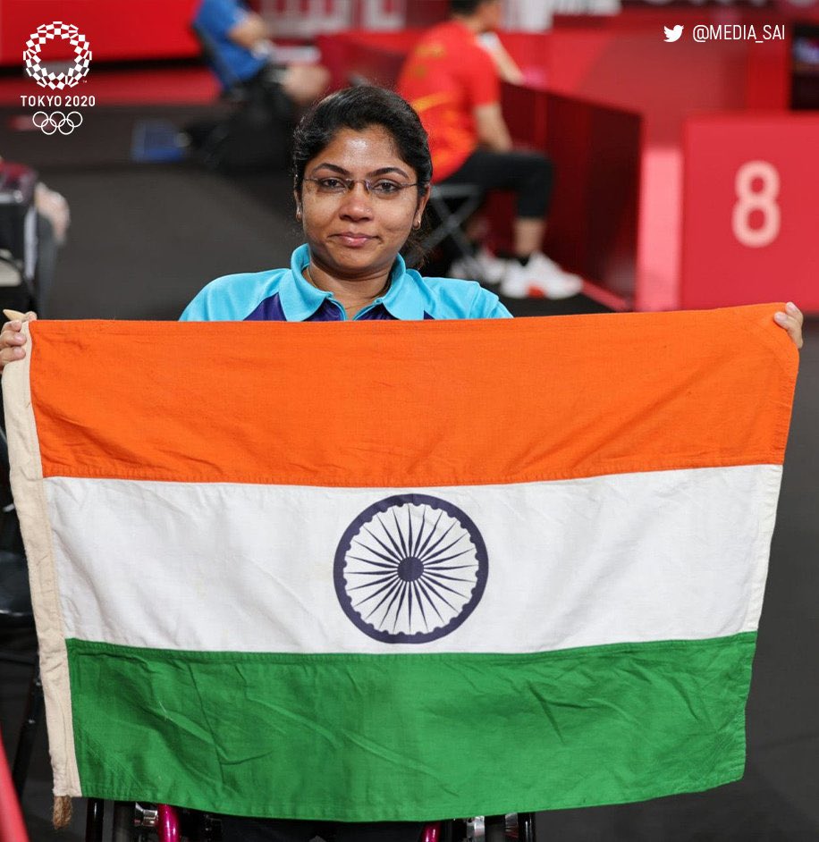 What's there that cannot be achieved by sheer grit & consistent hardwork! Congratulations @BhavinaPatel6 for clinching #Silver for 🇮🇳 in Women's individual Class 4 Table Tennis event at @Tokyo2020 Paralympics. @ParalympicIndia#BhavinaPatel