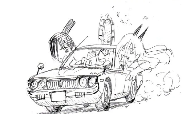 チェンソーマンは古い車が出てくるので、公安メンバーをバイオレットに乗せてみました。
#チェンソーマン #誰も描かなそうな車を描いた奴しか勝たん 