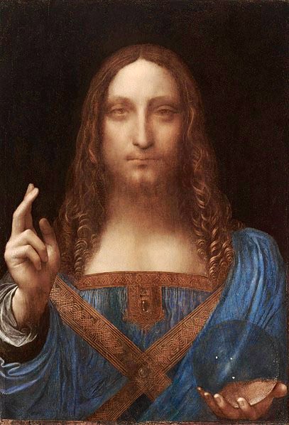 Salvatore Mundi (Saviour of the World) - Leonardo DaVinci, 1500

The worlds most expensive painting. 
Sold for $450 million at Christie’s 2017 auction. 

There are fewer than 20 of Da Vinci
paintings in existence. 
Mundi is the only work thought to be in private hands.