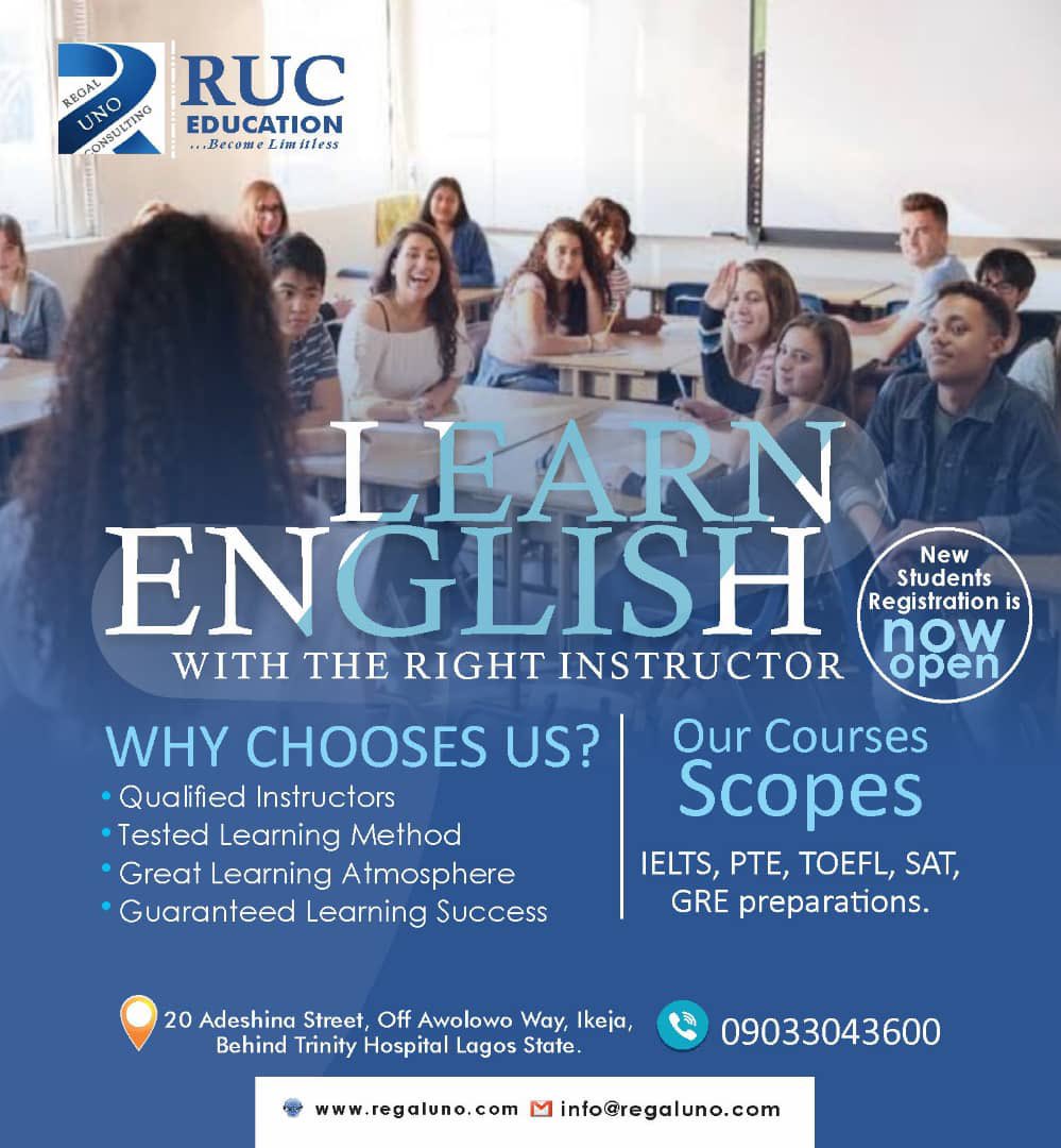 RUC_studyabroad's tweet photo. Need a proficiency test for studying or migration? We are now running classes for PTE, IELTS, TOEFL, SATs, GRE and GMAT exams. Physical &amp; virtual classes.

Contact us to get started
info@regaluno.com

#education #englishproficiency #study #studyabroad #migration #nigeria https://t.co/LS73RHpF3o