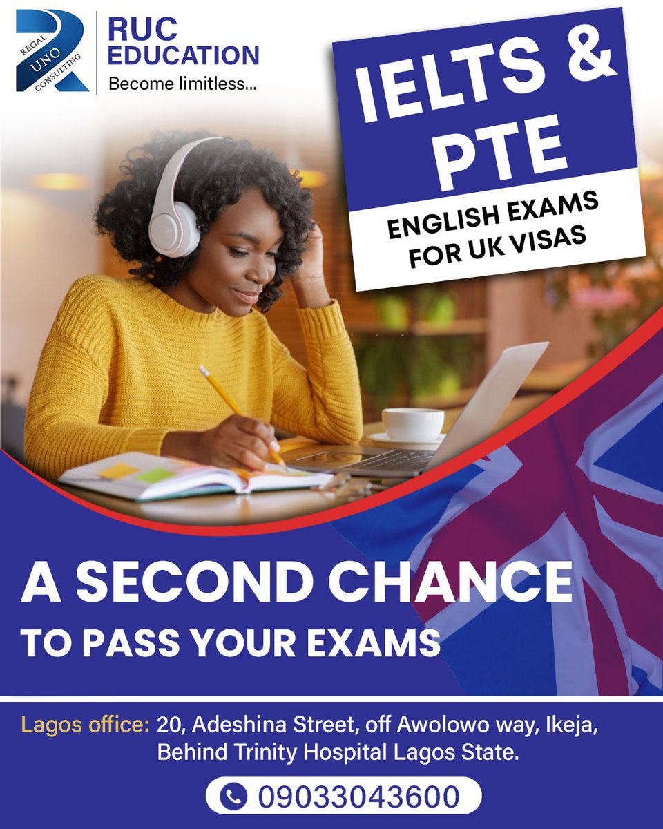 RUC_studyabroad's tweet photo. Need a proficiency test for studying or migration? We are now running classes for PTE, IELTS, TOEFL, SATs, GRE and GMAT exams. Physical &amp; virtual classes.

Contact us to get started
info@regaluno.com

#education #englishproficiency #study #studyabroad #migration #nigeria https://t.co/LS73RHpF3o