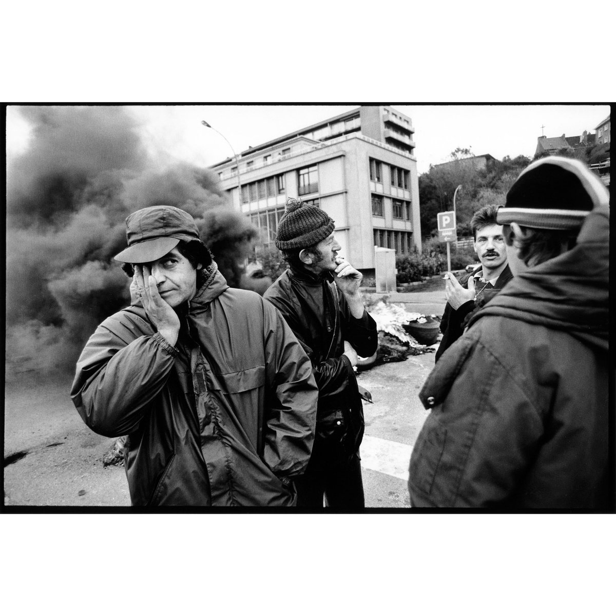 At a picket line in Boulogne, France. @StreetPhotoInt @BWPMag #filmphotography #darkroom #France