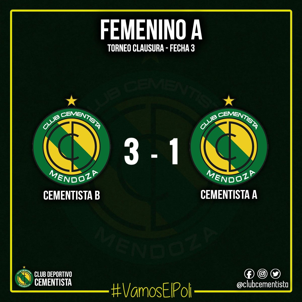 ClubCementista's tweet photo. #FemeninoA | Anoche Cementista B le ganó a Cementista A en el clásico del Poli 💪
#VamosElPoli🔰 https://t.co/TbIrlJBW08