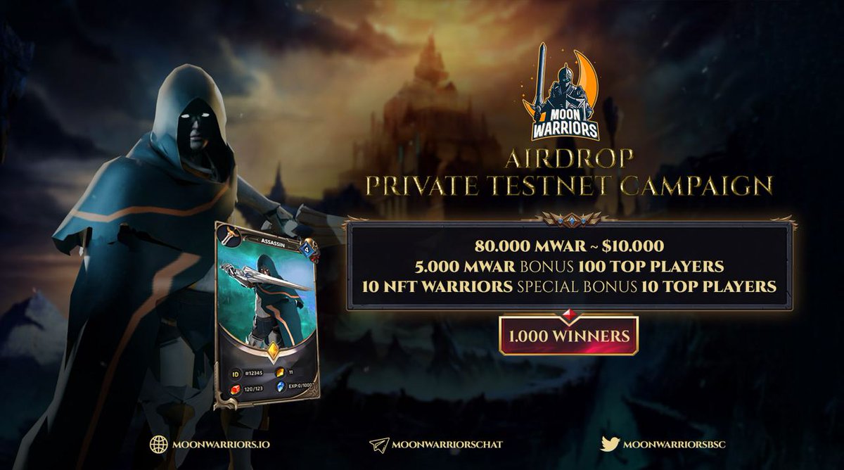 Airdrop_Father's tweet photo. ☄️ MOON WARRIORS Airdrop
💵 Rewards : 80 MWAR
👨‍👩‍👧‍👧 Refferal : more point
🔍 Audit : Solidproof
⏳ Distribution : 10 September
⭐️Rating: ⭐️⭐️⭐️⭐️

🛡Airdrop Link: https://t.co/iiXpUBfNeI
━━━━━━━━━
🔰Airdrop Tasks:
Do some social media tasks

#AirdropFather #BSC #FreeAirdrop https://t.co/athK5y2XSD