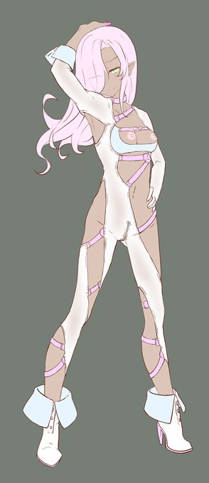 ルベライトちゃんの漫画描いててボスが必要だナー……と思って急遽サっとデザインした即興サキュバスちゃんたち(2・3枚目はえっちな機械を延々と作ってるサキュバスちゃんだけどオーバーオールタイプか悩み中) 