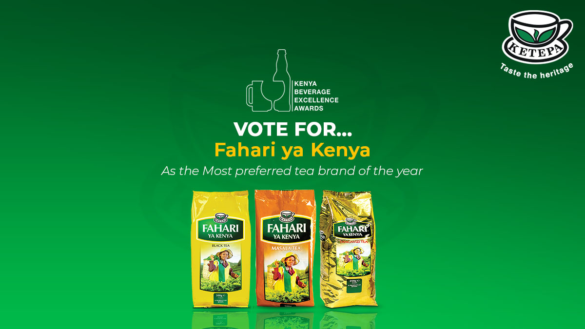KetepaLtd's tweet photo. Hi Fam! 
To vote for us as the Most Preferred Tea Brand of the Year, go to https://t.co/uQUxVXE8z8
We are very grateful for all the years of love and support from you, our esteemed customer.   
#ChainiKetepa
#KenyaBeverageAwards
#VotiaDrinkYako
@BeverageAwardKE https://t.co/PDoCepgr5g