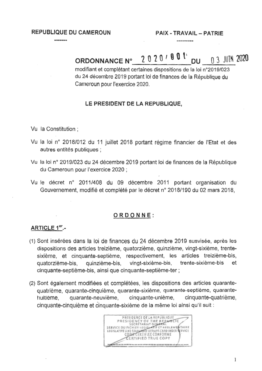 tassingremi's tweet photo. 1/ @PR_Paul_BIYA
"Un AUDIT indépendant de l'utilisation des resources du Fonds spécial de solidarité nationale pour la lutte contre le coronavirus et ses répercussions économiques et sociales sera réalisé à la fin de l'excercice 2020, et les résultats de cet audit rendus PUBLICS" https://t.co/6P9SyevuSw