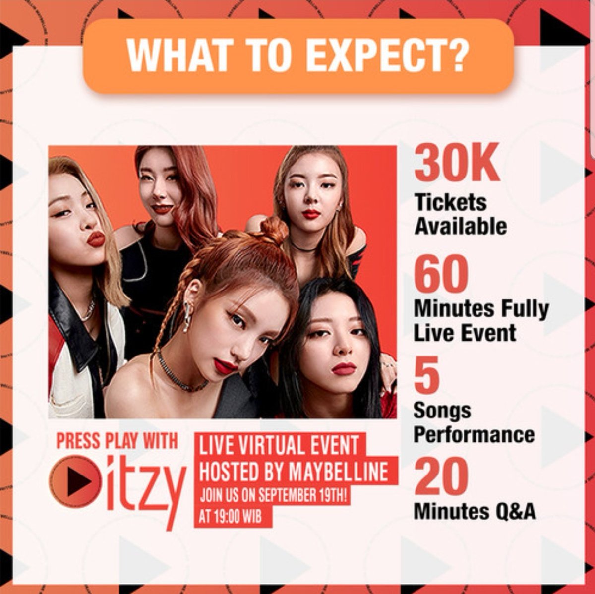 pointsoftrading's tweet photo. A 100 ITZY Maybelline cards have been secured for the GO.
Joiners who purchased 2 or more photocards will receive a virtual ticket to the event on Sept 19.
#POTUpdate https://t.co/ftfNDZV70F
