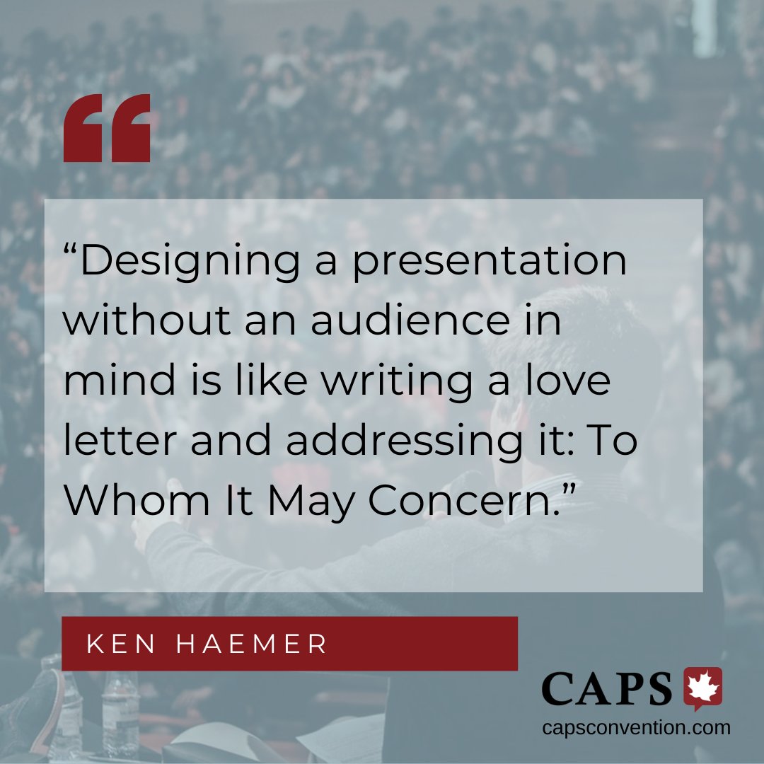 cdnspeakers's tweet photo. “Designing a presentation without an audience in mind is like writing a love letter and addressing it: To Whom It May Concern.”
🎤 https://t.co/wf7tK76Y6E #speakertraining #presentationdevelopment #speechwriting #presenter #storytelling #persuasion #workshop #keynote #convention https://t.co/65fyqxitKn