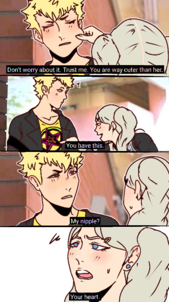 PinkBuffet's tweet photo. No.. no I think Ryuji's right. He has his nipple 😳 
.
#ryujisakamoto #p5 #ibispaintx #phoneart #AnnTakamaki #persona5 #ryuann ? https://t.co/tlLCCKls5W