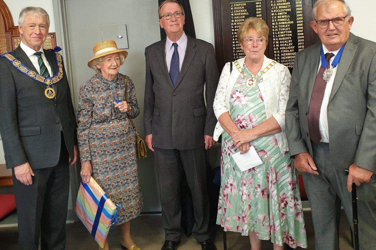 Today saw the "ribbon cutting" at the new James S Webb Freemasonry Centre at Stourbridge,  by Mrs Connie Webb, whose generous support made it possible. Here with me are Mrs Webb, Alan Payne, Cllr Sue Greenaway, Dep Mayor and Mr Desmond Greenaway her consort. <a href="/WorcsMasons/">Worcestershire Freemasons</a>