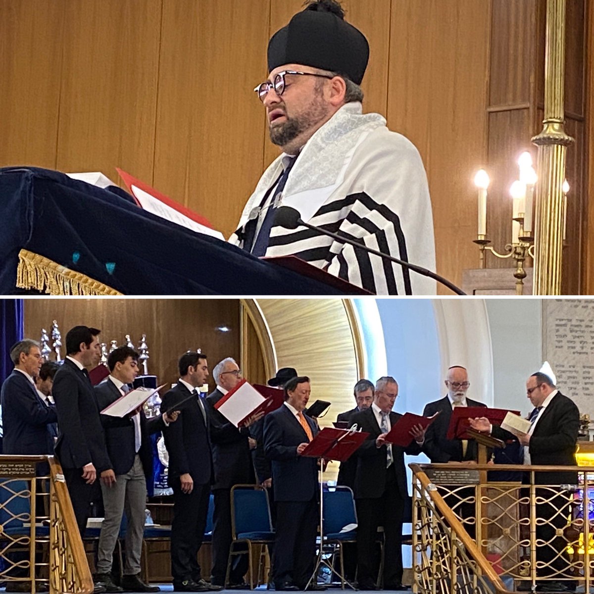 EuroCantorsAssn's tweet photo. Yesher Koach and thanks to all those #cantors and #choirs conducting first night #selichot services last night. Here is Cantor @YossiSchwarz and the Neimah Singers at @EUSynagogue conducted by Chazan Elliot Alderman https://t.co/MAT4TjqZQU. #whatcantorsdo https://t.co/vlJFDS5v81